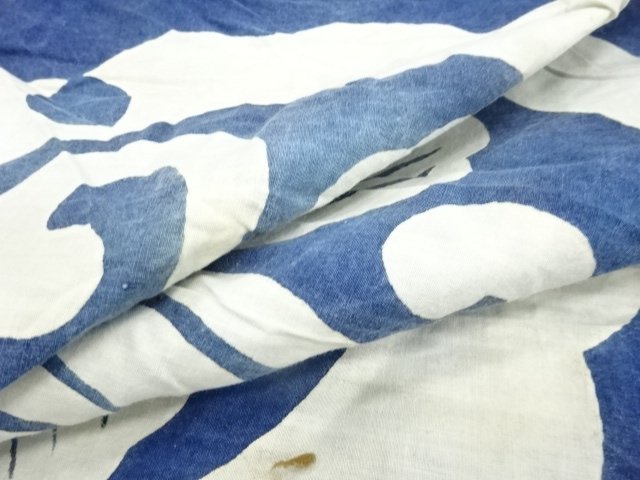  アンティーク　木綿　本藍　紋付油単